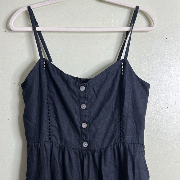 Madewell Black Sleeveless Wide-Leg Jumpsuit in 100% Linen, size 12 - Picture 3 of 16